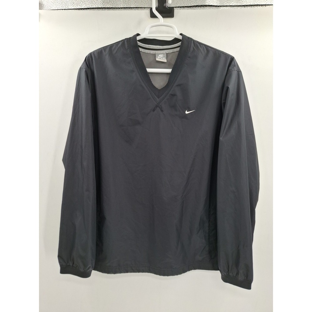 Vintage Nike Jacket Mens XXL Black Pullover Windbreaker Mesh Lined Y2K‎